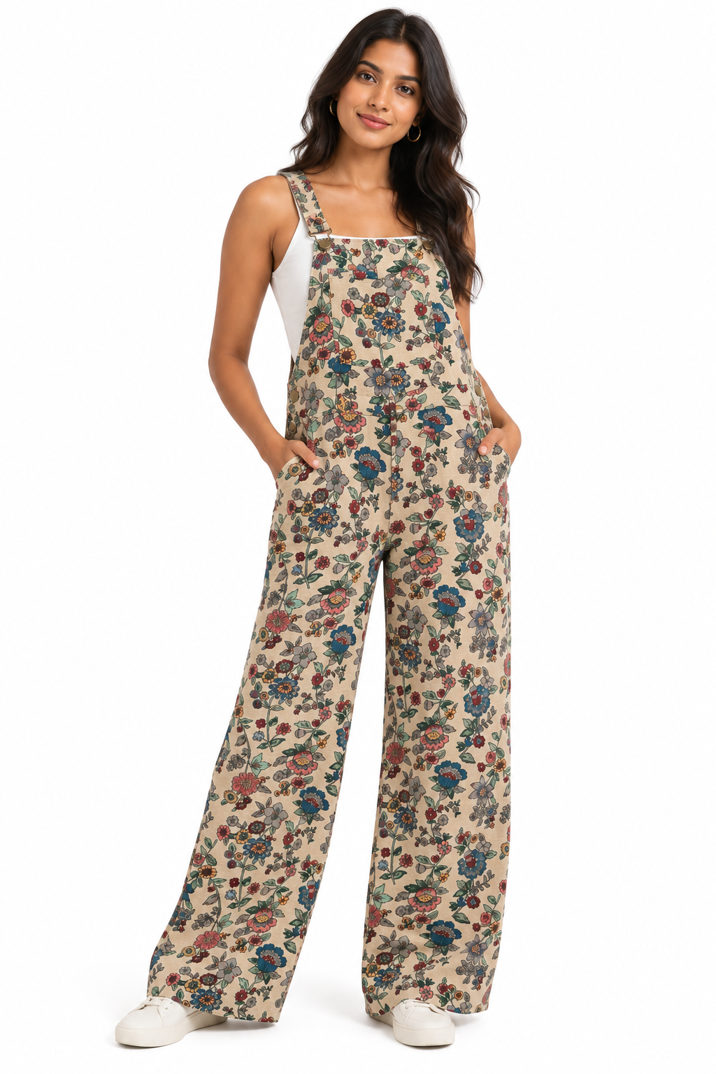 Tan Flower overalls